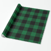 Forest Green Black Huge Buffalo Play Lumberjack Cadeaupapier (Uitgerold)