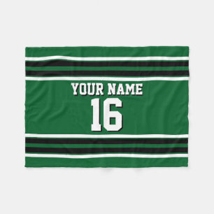 Forest Green Black Team Jersey Custom Number Name Fleece Deken