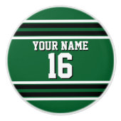 Forest Green Black Team Jersey Custom Number Name Keramische Knop (Voorkant)