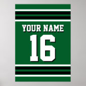 Forest Green Black Team Jersey Custom Number Name Poster (Voorkant)