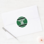 Forest Green Black Team Jersey Custom Number Name Ronde Sticker (Envelop)