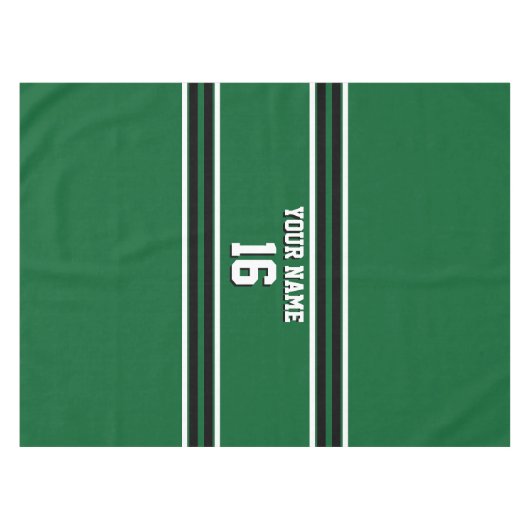 Forest Green Black Team Jersey Custom Number Name Tafelkleed (Voorkant (Horizontaal))