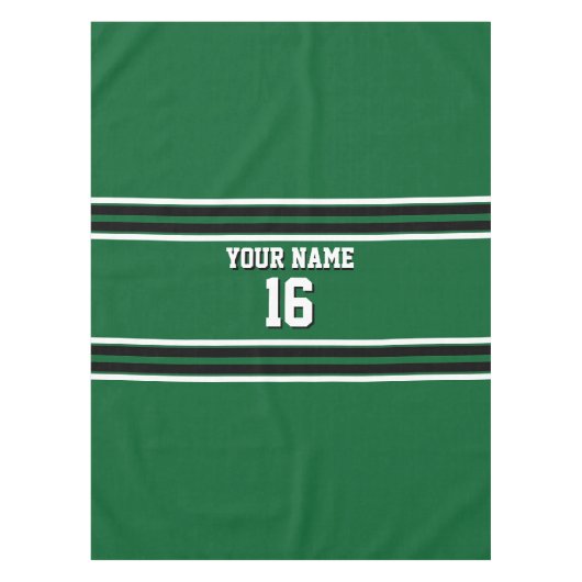 Forest Green Black Team Jersey Custom Number Name Tafelkleed (Voorkant)