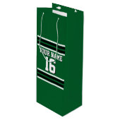 Forest Green Black Team Jersey Custom Number Name Wijn Cadeautas (Voorkant Gekanteld)