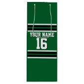 Forest Green Black Team Jersey Custom Number Name Wijn Cadeautas (Voorkant)