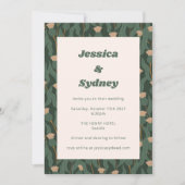  Forest Green Blush Floral Boho Wedding Kaart (Voorkant)