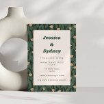 Forest Green Blush Floral Boho Wedding Kaart<br><div class="desc">Forest Green Blush Floral Boho Wedding Invitation</div>