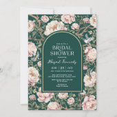 Forest Green Boho Chinoiserie Floral Vrijgezellenf Kaart (Voorkant)