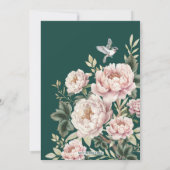 Forest Green Boho Chinoiserie Floral Vrijgezellenf Kaart (Achterkant)