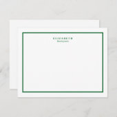 Forest Green Border Modern Eenvoudig Notitiekaartje (Voorkant / Achterkant)