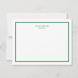 Forest Green Border Modern Eenvoudig Notitiekaartje