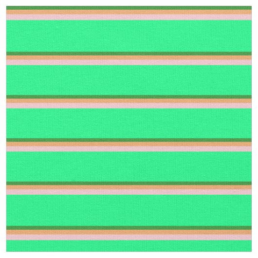 Forest Green, Brown, Pink & Green Pattern Stof (Close Up)