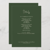 Forest Green bruiloft details behuizing Kaart (Voorkant / Achterkant)