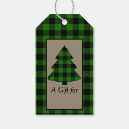 Forest Green Buffalo Play-kerstboom Cadeaulabel