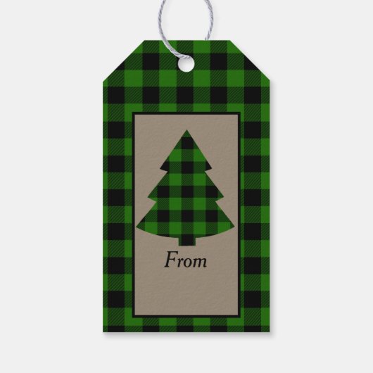 Forest Green Buffalo Play-kerstboom Cadeaulabel (Achterkant)