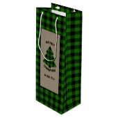 Forest Green Buffalo Play-kerstboom Wijn Cadeautas (Voorkant Gekanteld)