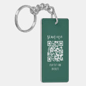 Forest Green Business Logo QR Code Scan me Sleutelhanger (Voorkant Links)