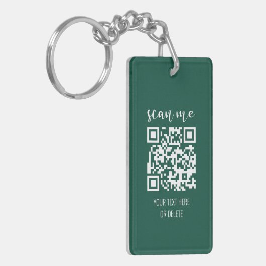 Forest Green Business Logo QR Code Scan me Sleutelhanger (Voorkant Links)