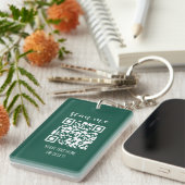 Forest Green Business Logo QR Code Scan me Sleutelhanger (Voorkant Rechts)