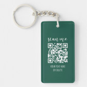 Forest Green Business Logo QR Code Scan me Sleutelhanger (Voorkant)