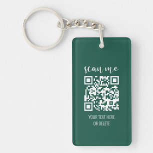 Forest Green Business Logo QR Code Scan me Sleutelhanger