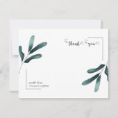 Forest Green Calligraphy Eucalyptus Wedding Bedankkaart (Voorkant)