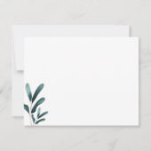 Forest Green Calligraphy Eucalyptus Wedding Bedankkaart (Achterkant)