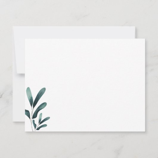 Forest Green Calligraphy Eucalyptus Wedding Bedankkaart (Achterkant)