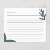 Forest Green Calligraphy Recept Vrijgezellenfeest (Achterkant)