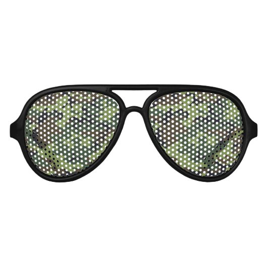 Forest Green Camo Lens Sunbril/Shades Aviator Zonnebril (Voorkant)
