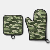 Forest Green Camouflage Ovenwant & Pannenlap Set (Voorkant)