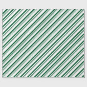 Forest Green Candy Cane Stripe Vakantie Cadeaupapier (Vlak)