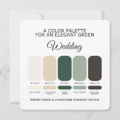 Forest Green Champagne Wedding Color Palette Card Kaart (Voorkant)