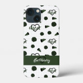 Forest Green Cheer Hearts, Pom Poms, Megaphone Case-Mate iPhone Case (Achterkant)