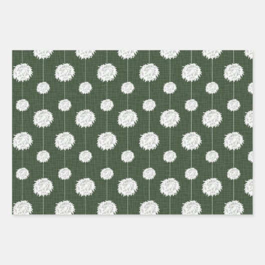 Forest Green Cheerleader Pom Pom Pattern Inpakpapier Vel (Voorkant 3)