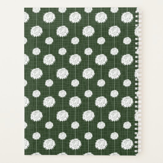 Forest Green Cheerleader Pom Pom Pattern Planner (Achterkant)