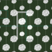 Forest Green Cheerleader Pom Pom Pattern Stof (Delen)