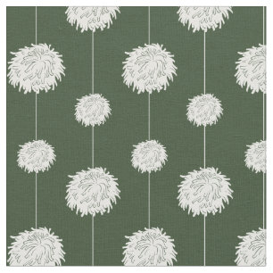 Forest Green Cheerleader Pom Pom Pattern Stof