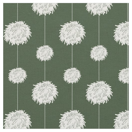 Forest Green Cheerleader Pom Pom Pattern Stof (Close Up)