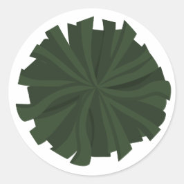 Forest Green Cheerleader Pom Pom Ronde Sticker