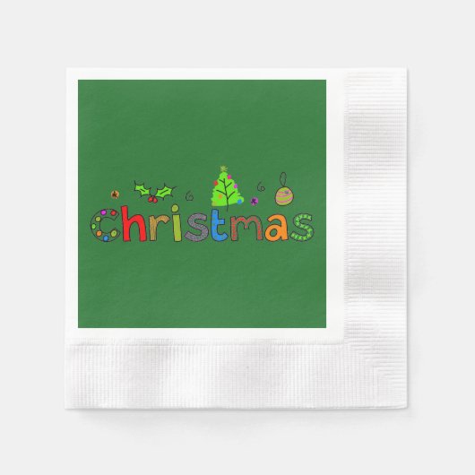 Forest Green Christmas Paper servet (Voorkant)