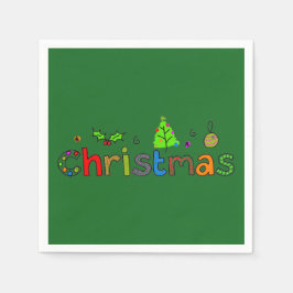 Forest Green Christmas Paper servet