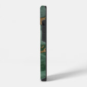 Forest Green & Copper Marble Monogram iPhone Hoesje (Linkerkant)