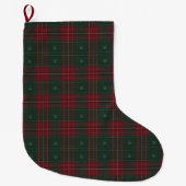 Forest Green & Cranberry Tartan Pet Stocking Grote Kerstsok (Voorkant)