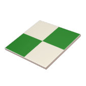 Forest Green & Cream Square Box Stijlvol patroon Tegeltje (Zijkant)