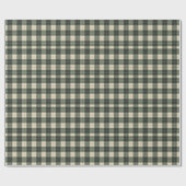 Forest Green & Cream Tartan Snowflake Cadeaupapier (Vlak)
