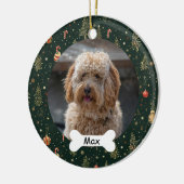 Forest Green Custom Pet Puppy Dog Foto Keramisch Ornament (Links)