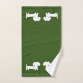 Forest Green Dachshund Bath 3-stuk handdoekset Bad Handdoek (Handdoek)