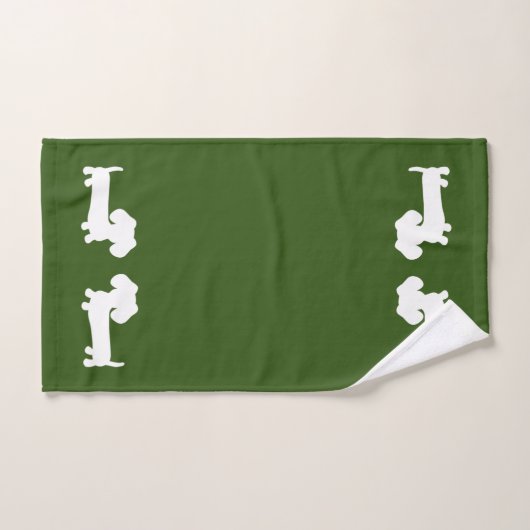 Forest Green Dachshund Bath 3-stuk handdoekset Bad Handdoek (Handdoek)