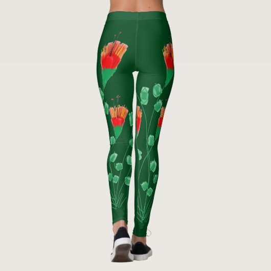 Forest Green Dames Leggings (Achterkant)